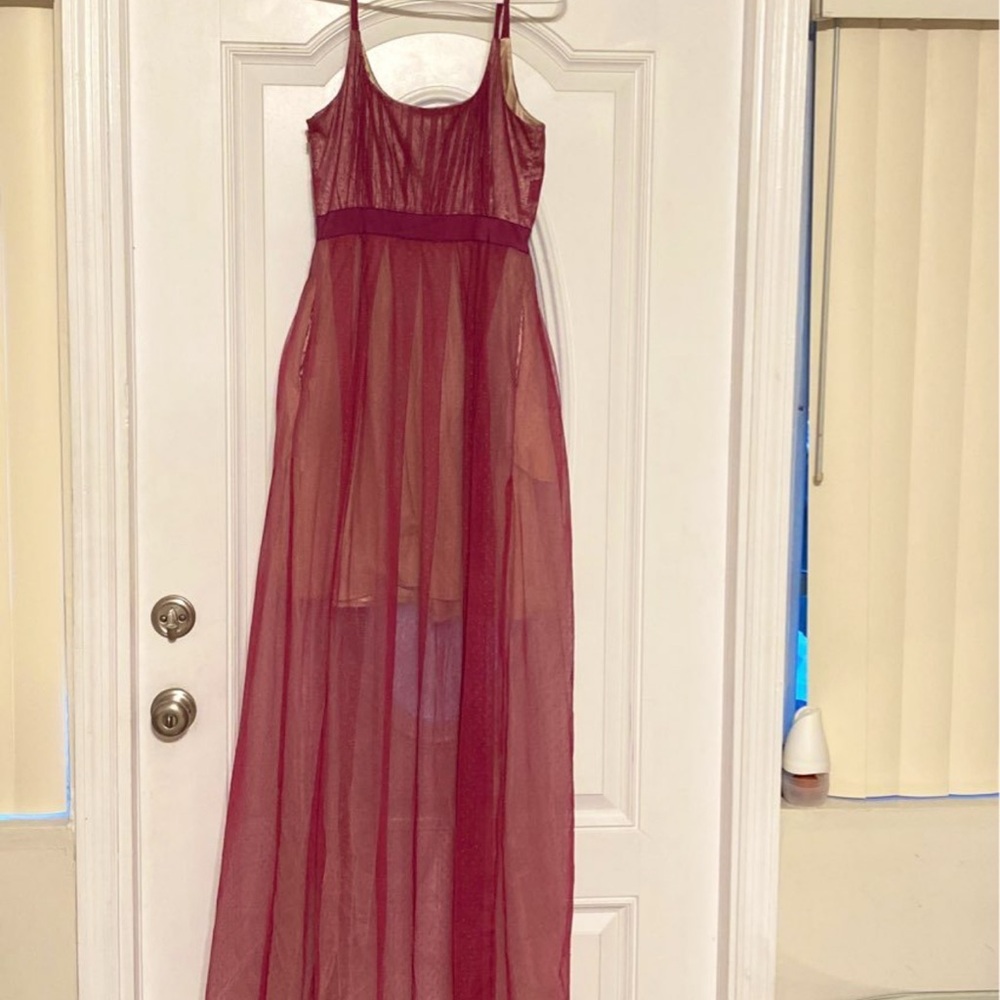 Laundry By Shelli Segal Asymmetrical Sheer Pink Dress (with pockets) used once